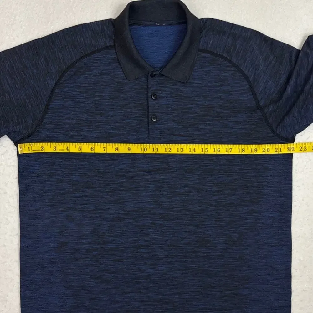 Lululemon Metal Vent Tech Polo Mens XL Blue Heathered Golf Performance